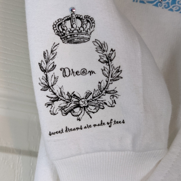 DREAM "Love & Harmony" Hand-painted Front/back White Hoodie Zip-up EUC Kids' 2 - Picture 9 of 10